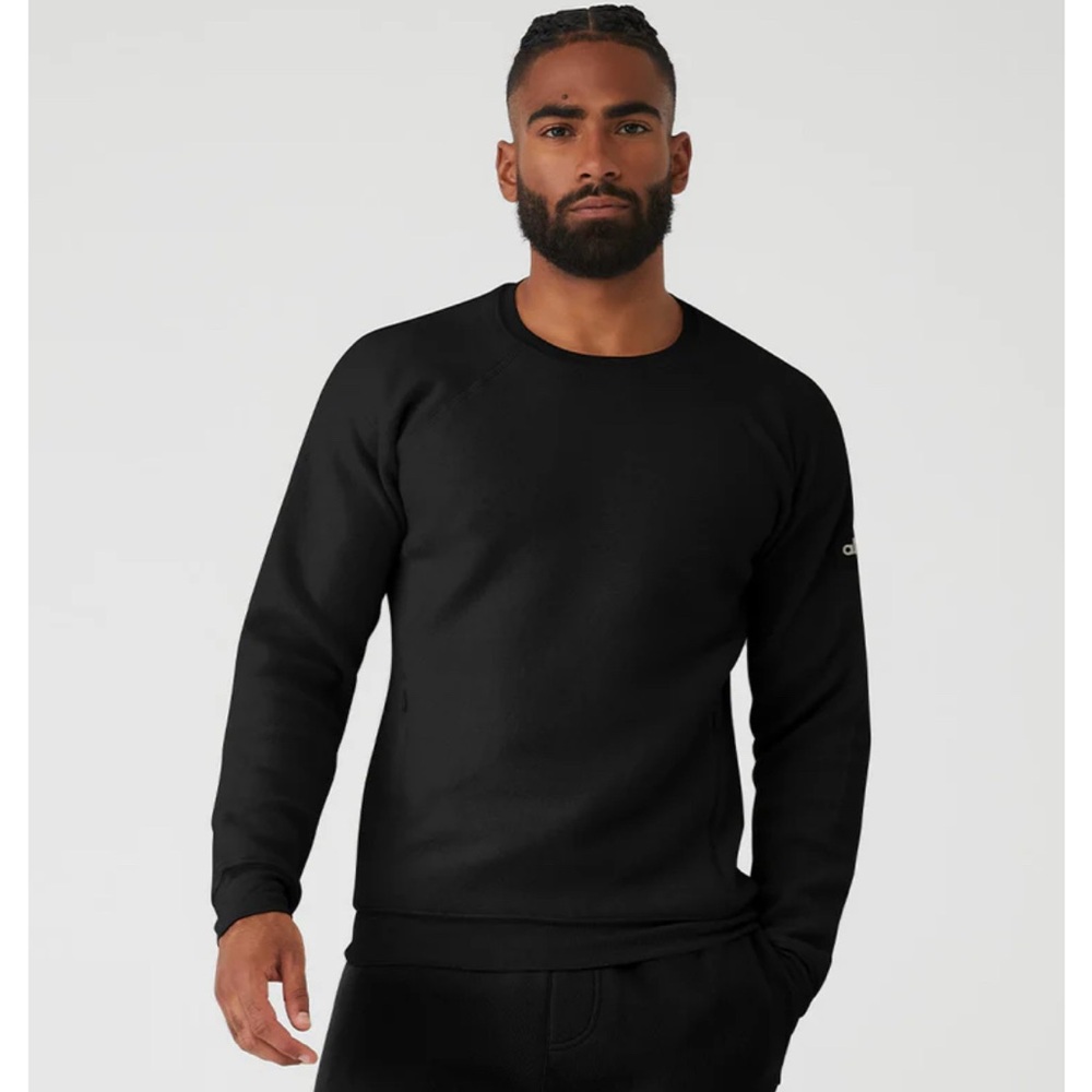 ALO Yoga Men's Black Crewneck Sweater